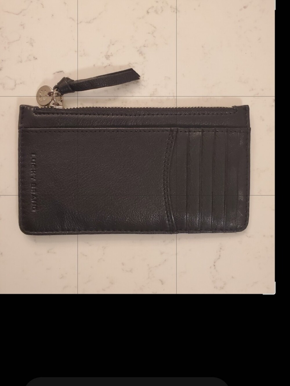 Lucky Brand Black Leather Card Holder